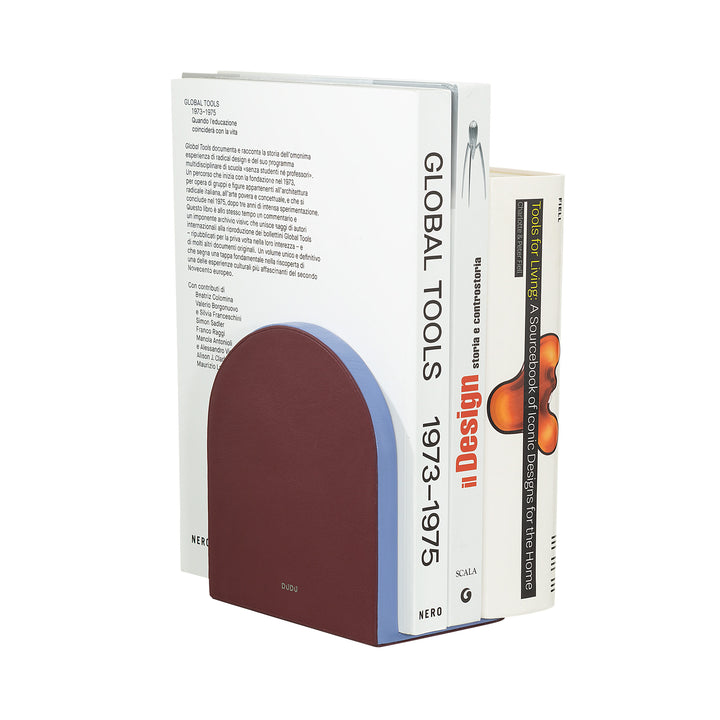 DUDU Dekorative Design-Buchstütze, Buchstützen mit farbigem Echtlederbezug, für Heimregale und Büroschreibtische