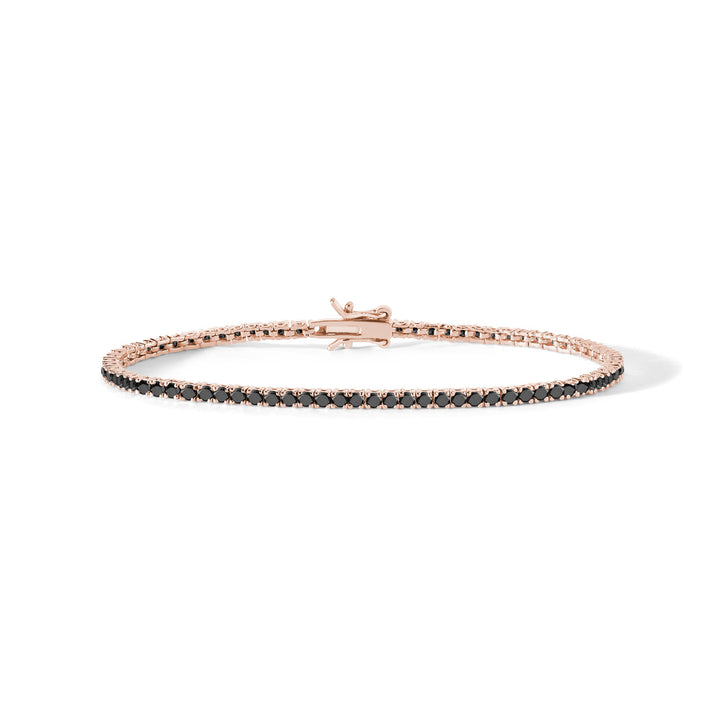 Comete Tennis in 925‰ rosé zilver en zwarte zirkonen UBR901