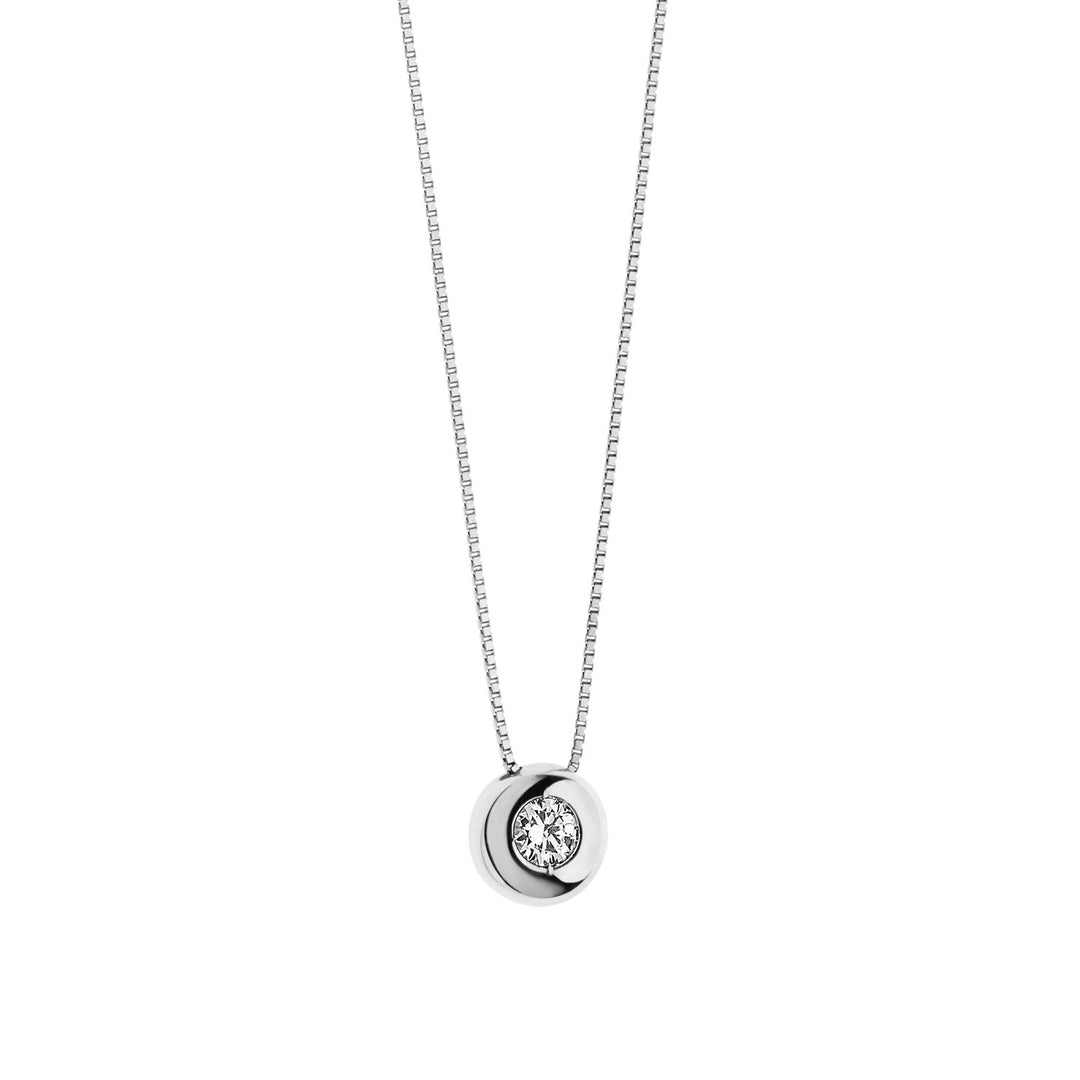 Comete Necklace Round light point in Gold and Diamond GLB1024