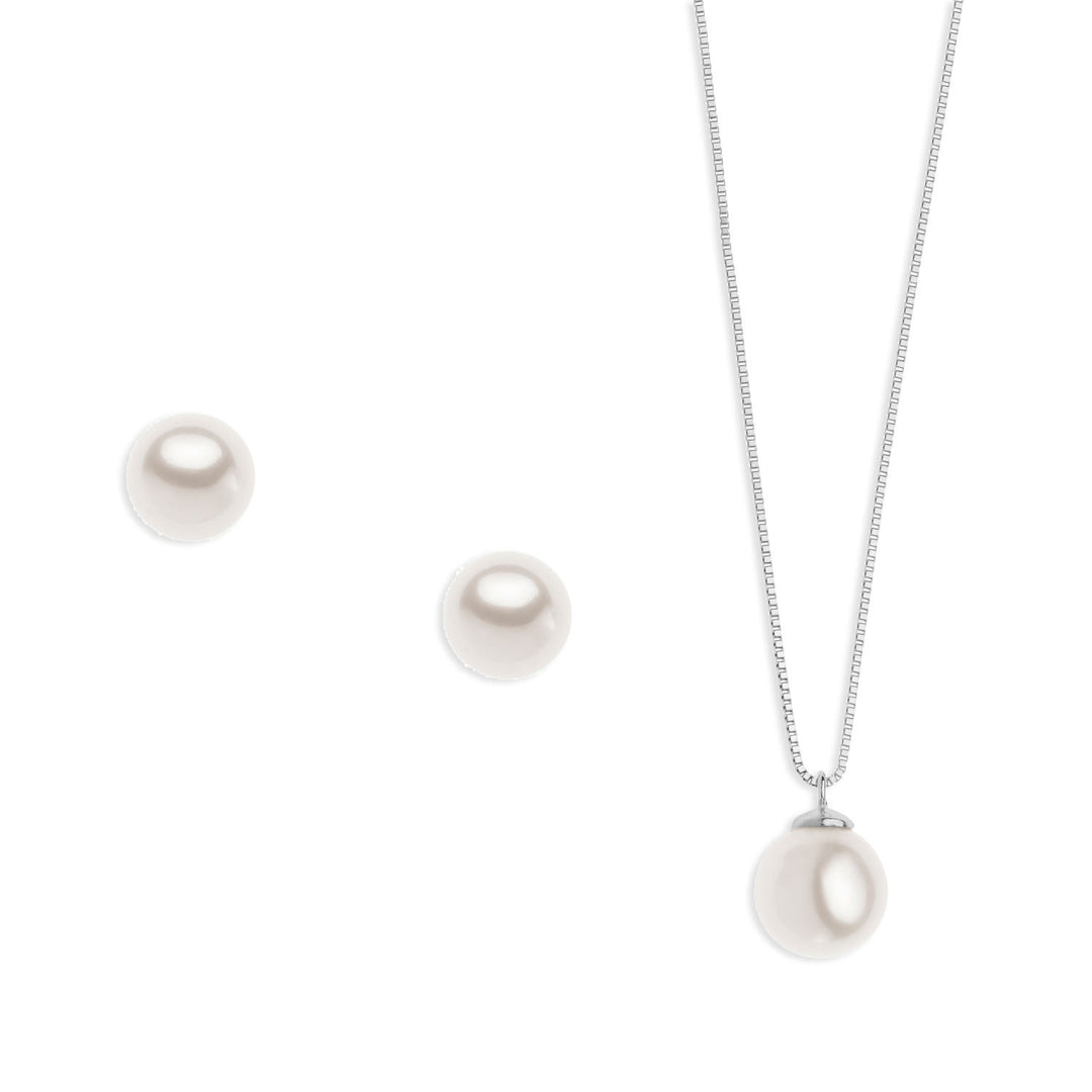 Comete ketting en oorbellen met parel in goud KIT564696