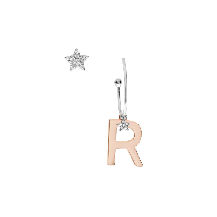 Comete Silver Earrings Letter R ORA165