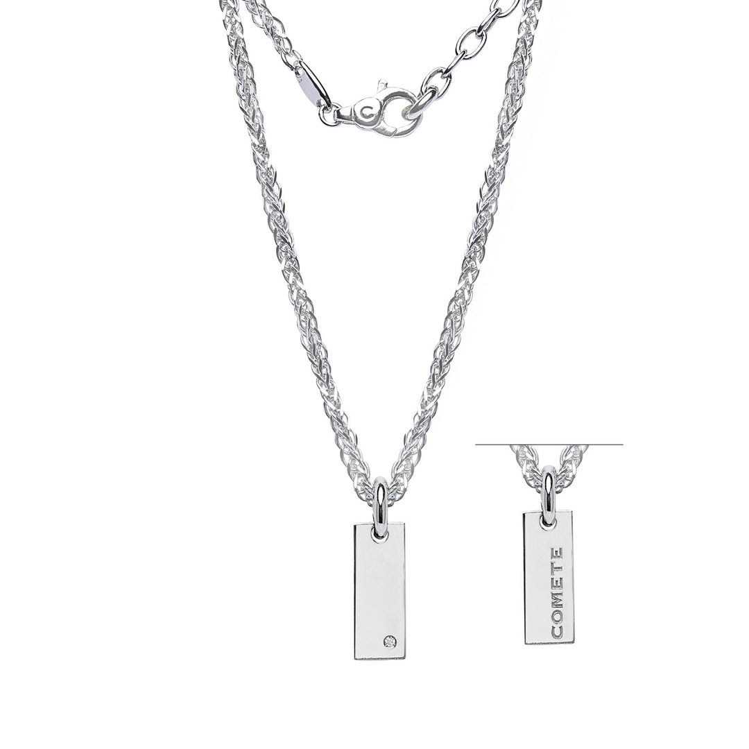 Comete Necklace in 925‰ Silver and White Diamond UGL749