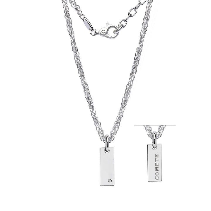 Comete Necklace in 925‰ Silver and White Diamond UGL749