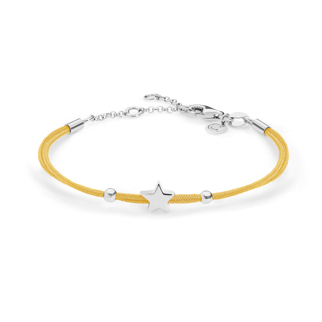 Comete Star-armband in zilvergeel koord BRA160