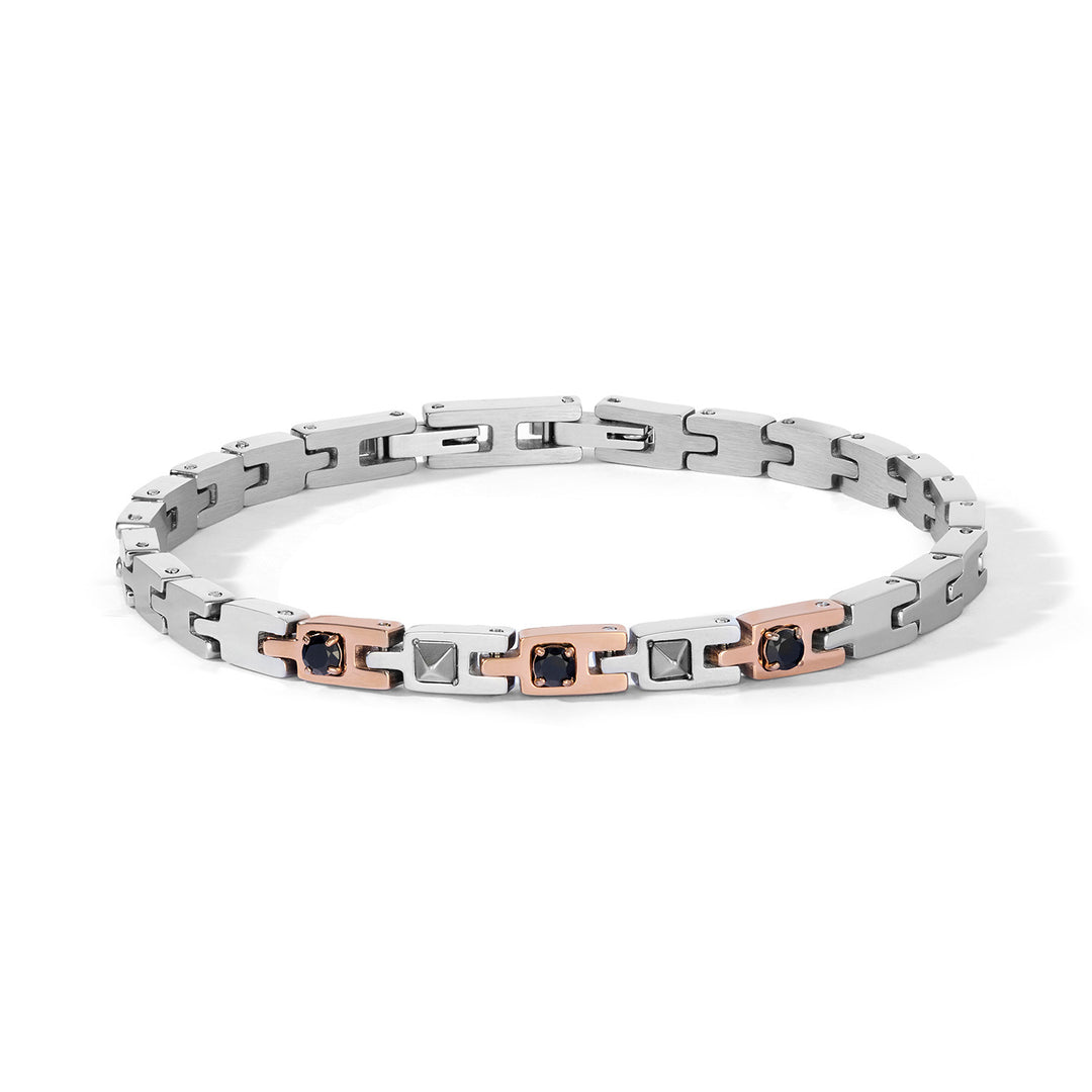Comete-Armband aus Stahl, schwarzen Zirkonen und roséfarbenem PVD UBR1315