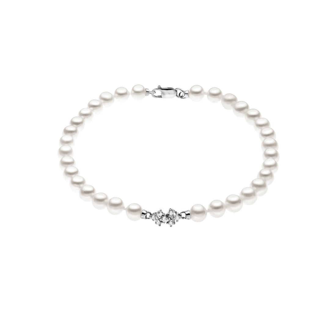 Comete parelarmband in wit goud en diamanten BRQ139