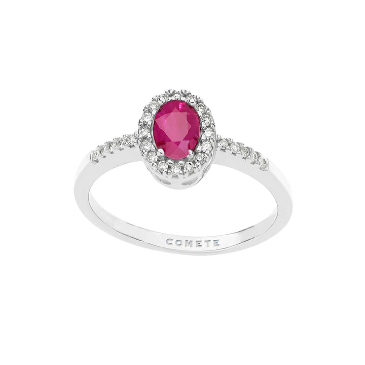 Comete Ring in Gold, Diamonds and Oval Ruby ANB2701