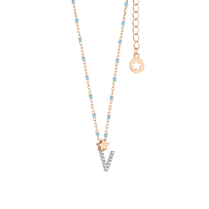 Comete Silver Necklace Letter V GLA194
