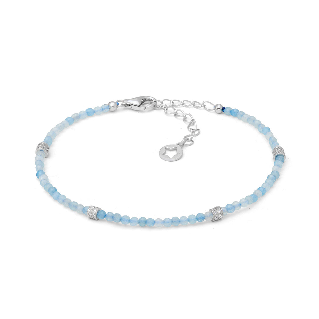 Comete-Armband aus 925‰-Silber mit Aquamarin und Zirkonen BRA292