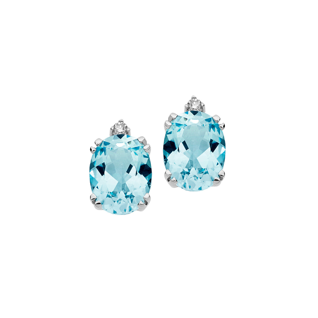 Comete Earrings in Gold and Oval Blue Topazes ORB767