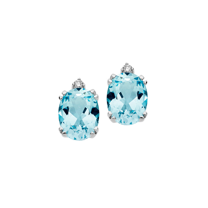 Comete Earrings in Gold and Oval Blue Topazes ORB767