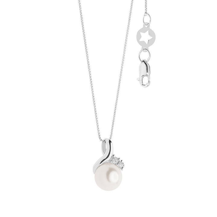 Comete gouden ketting met parels en diamanten GLP610