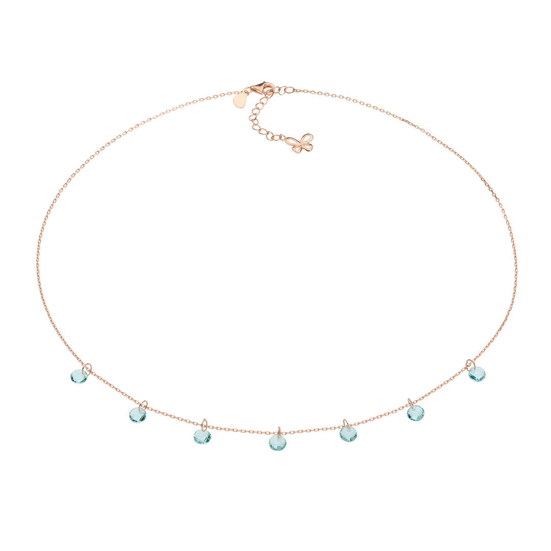Comete Necklace in Silver and light blue briolette crystals GLA170