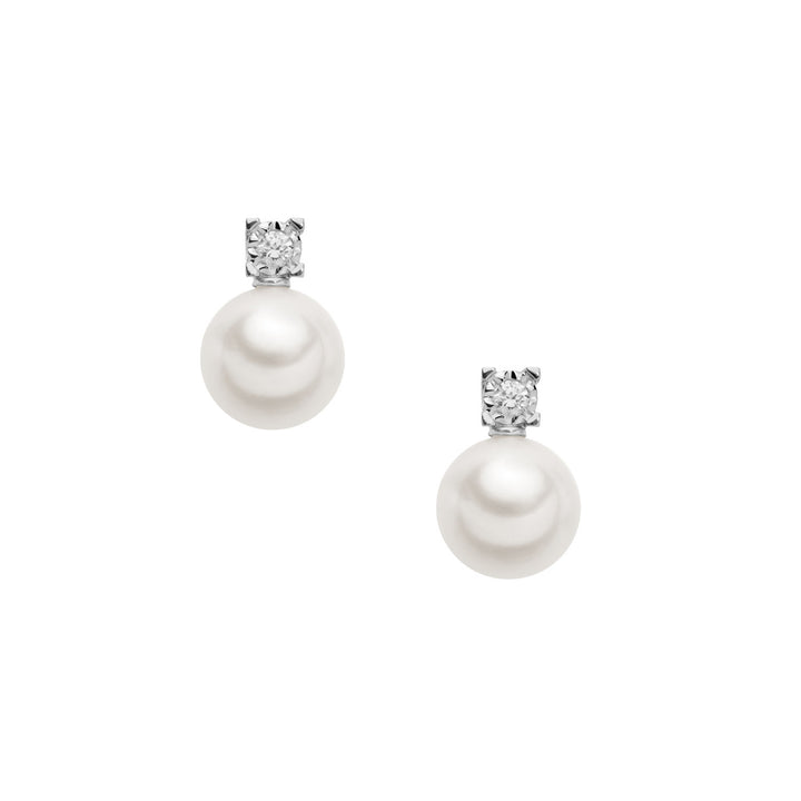 Comete Oorbellen Light Points Parels in goud en diamanten ORP730