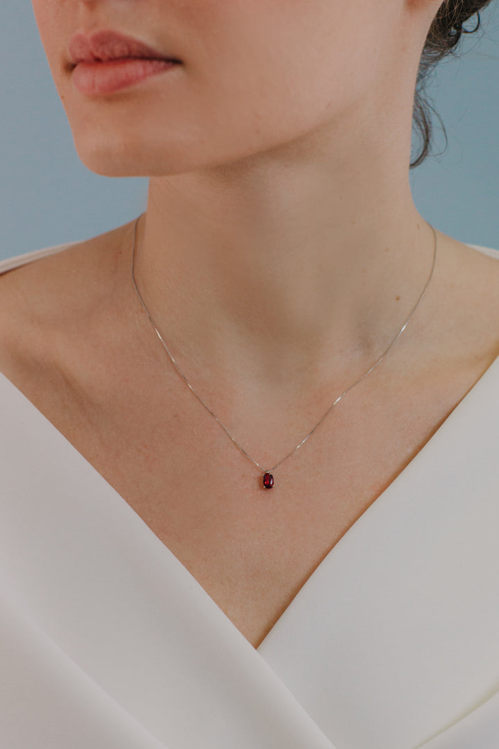 Comete Oval Gold and Ruby Necklace GLB1619