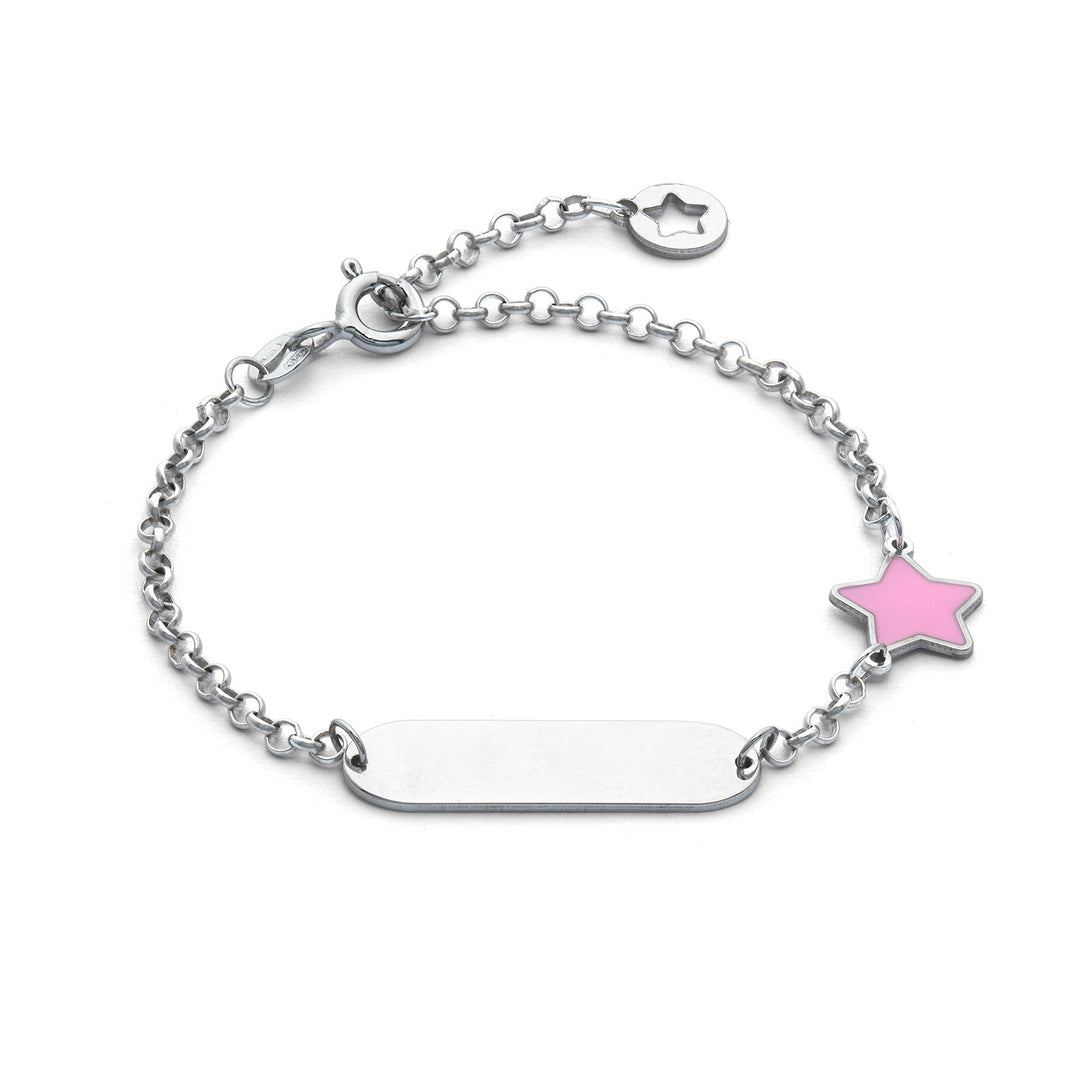 Comete Zilveren Armband met Roze Ster BRA254