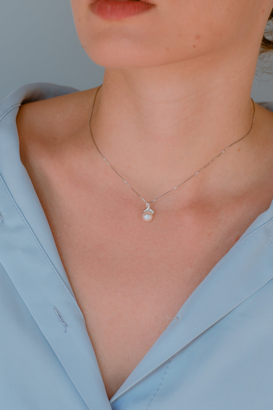Comete gouden ketting met parels en diamanten GLP610