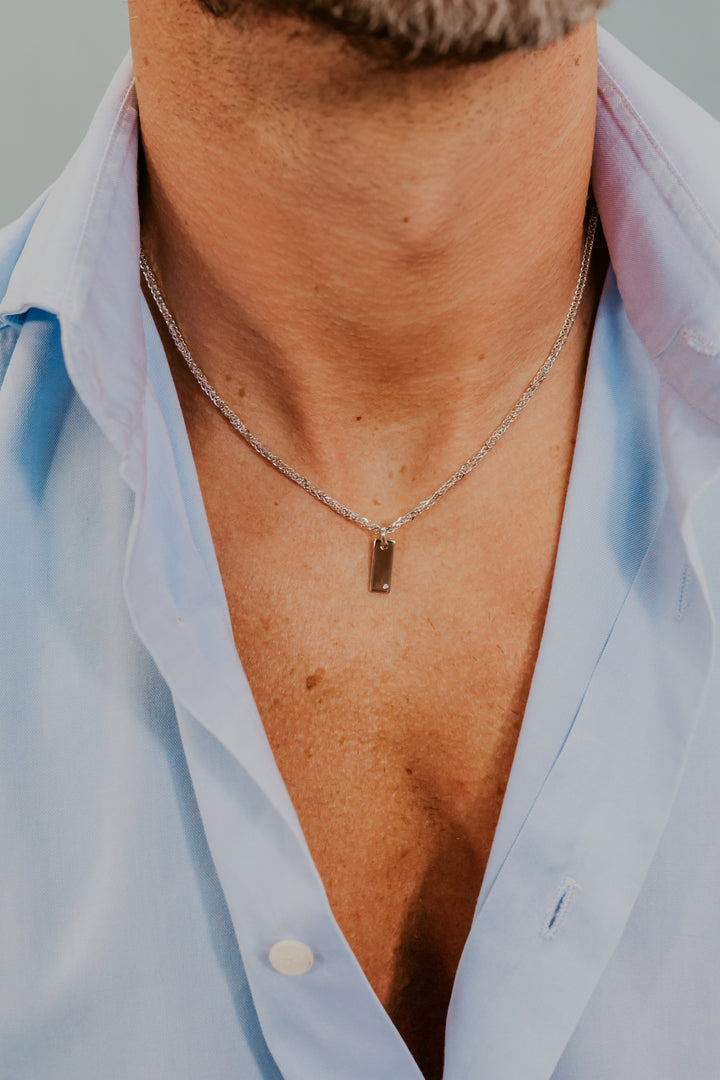 Comete Necklace in 925‰ Silver and White Diamond UGL749