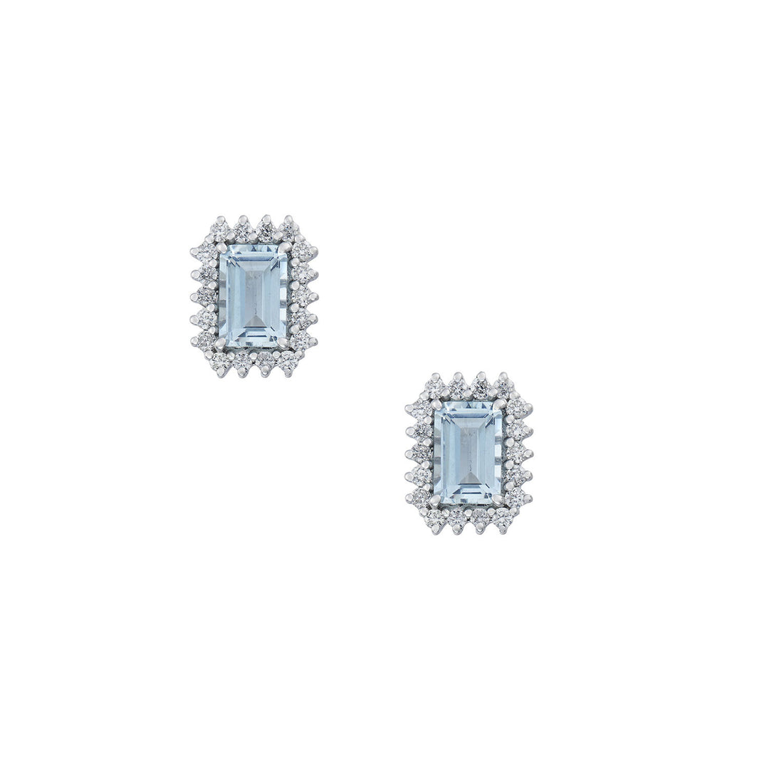 Comete Earrings in 750‰ white gold with octagonal aquamarine diamonds ORQ272