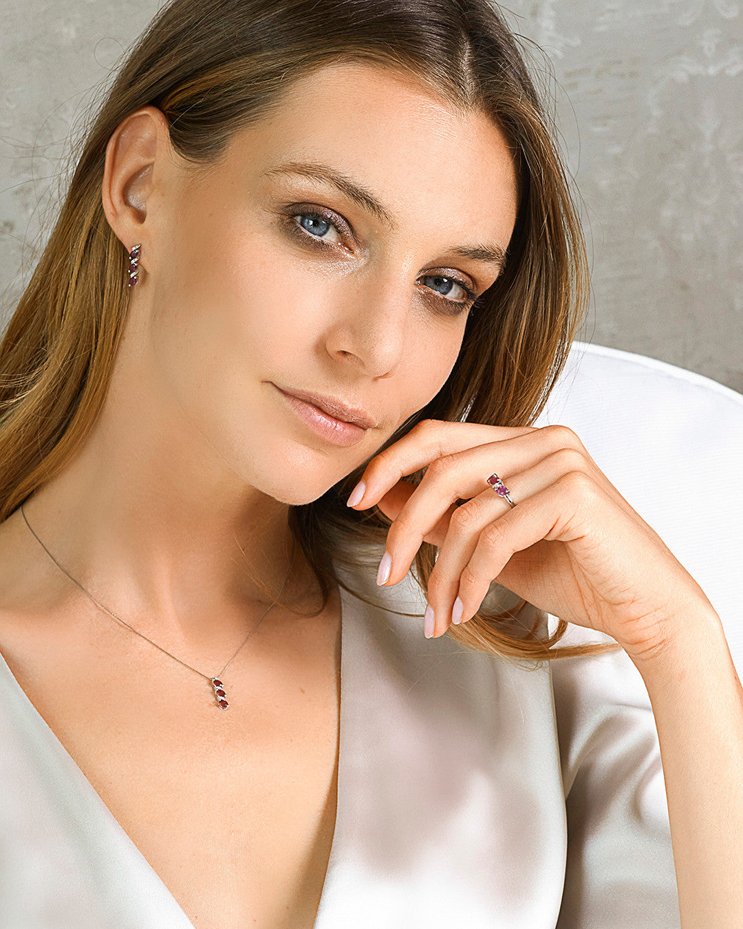 Comete Trilogy Earrings with Rubies and Diamonds ORB1089