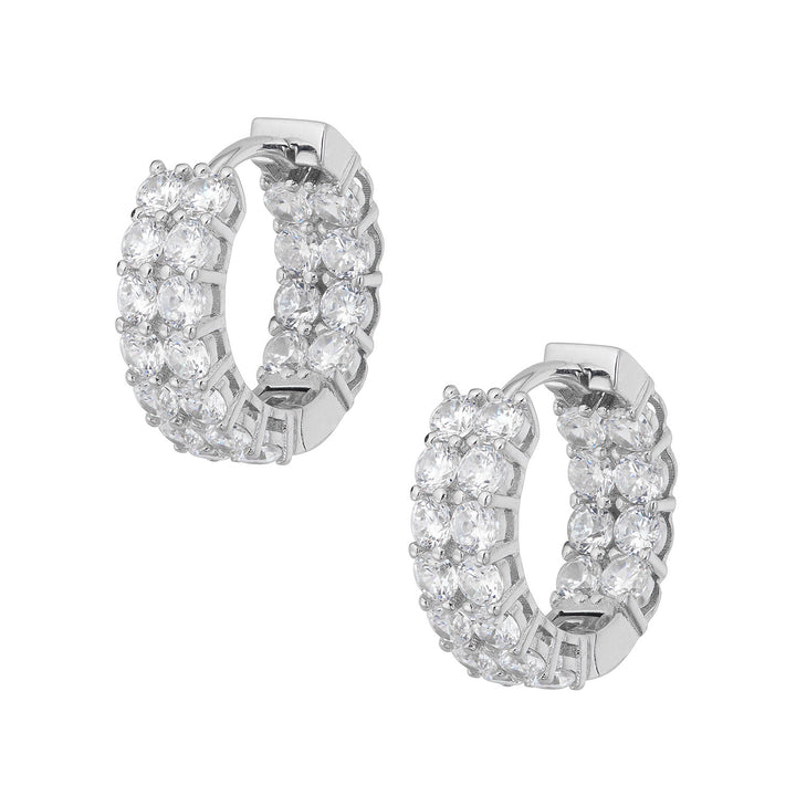 Comete Earrings in 925‰ Silver with White Zircons ORA199