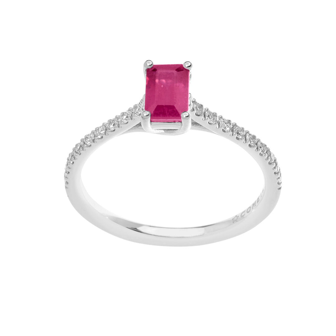 Comete Goldring mit Diamanten und Rubin ANB2566