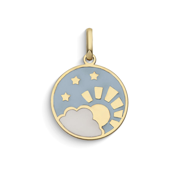 Comete Gioia-hanger in 375‰ geelgoud en email KCOB024
