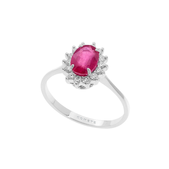 Comete-ring in goud, diamanten en ovale robijn ANB 2570