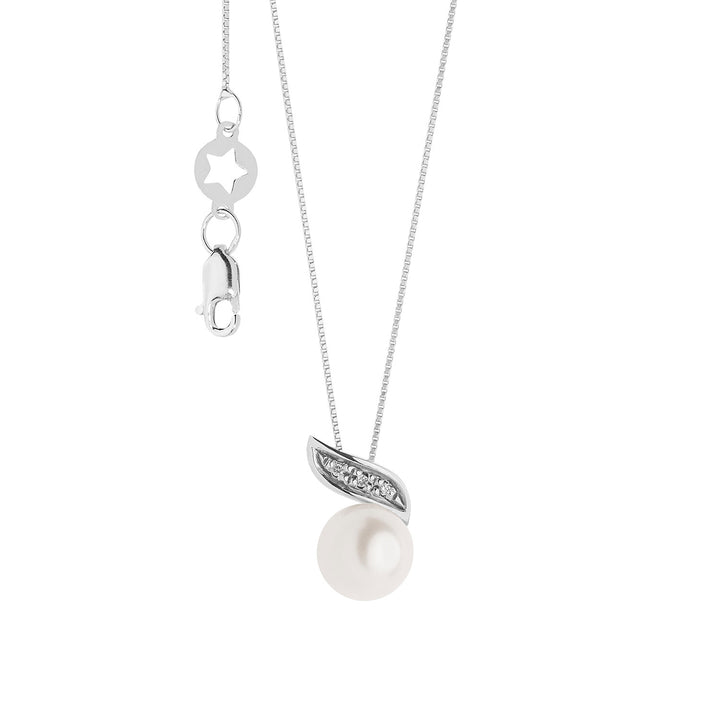 Comete ketting parels in goud en diamanten GLP612
