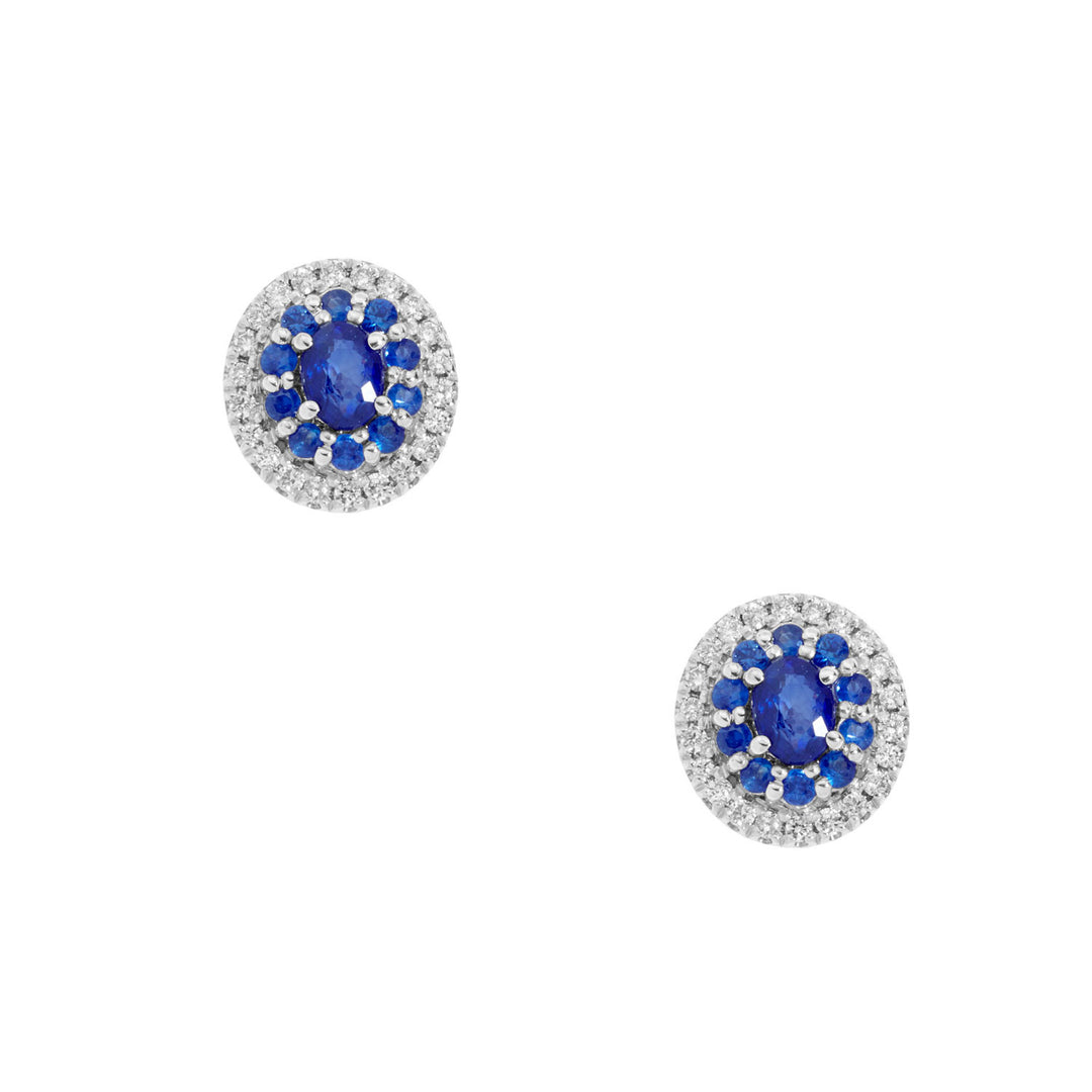 Comete Earrings in Gold, Diamonds and Blue Sapphires ORB1031