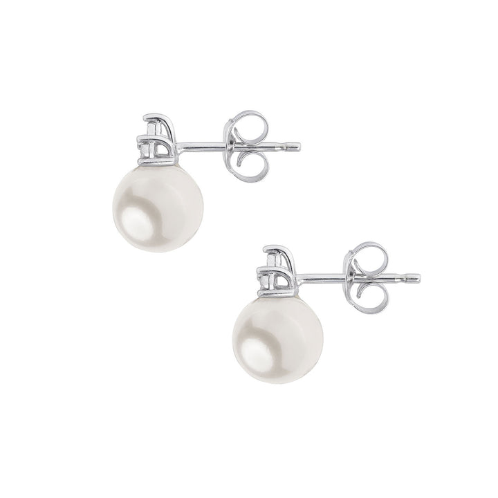 Comete Pearl Earrings in 750 ‰ Gold and Diamonds ORP768