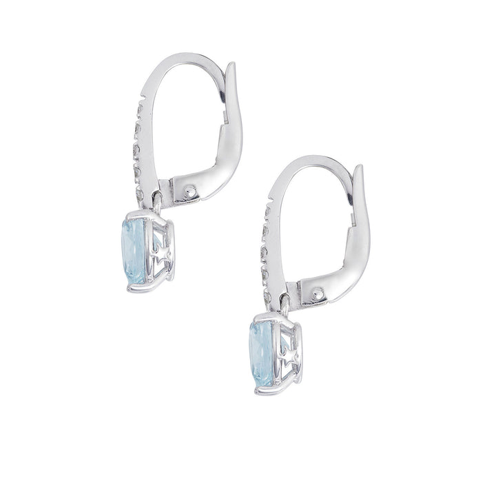 Comete Aquamarin-Herzohrringe aus Gold und weißen Diamanten ORQ279