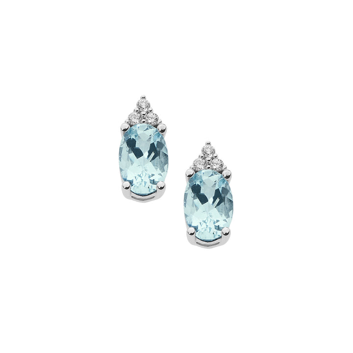 Comete Earrings in Gold, Diamonds and Oval Aquamarine ORQ227