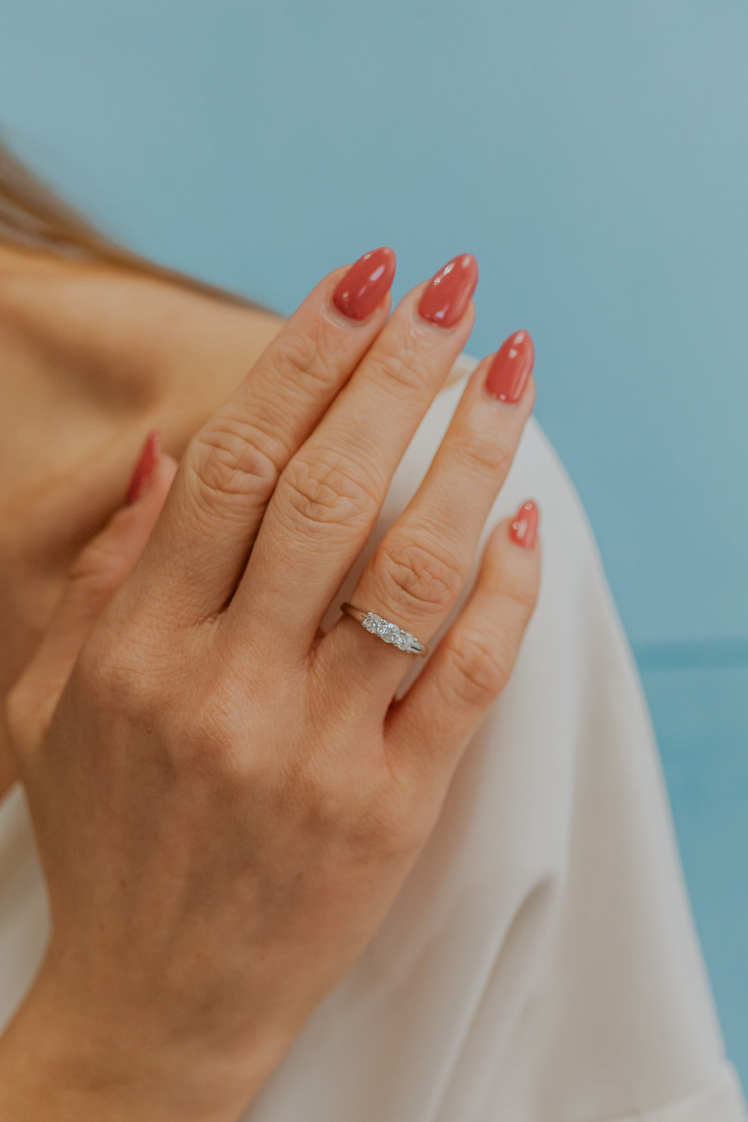 Comete-Ring aus 750‰ Weißgold und Diamanten ANB2738
