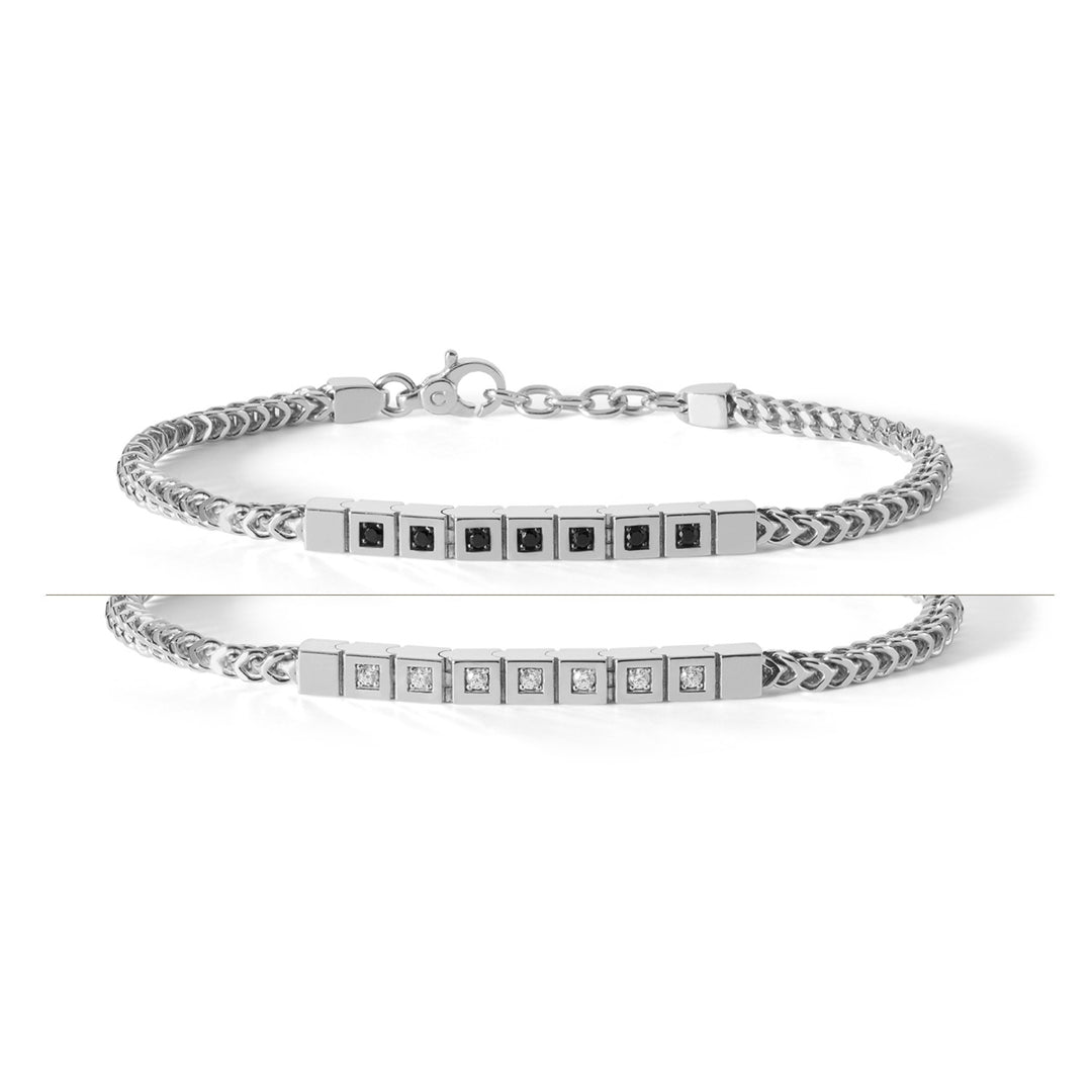 Comete Tennisarmband in zilver en witte en zwarte zirkonen UBR895