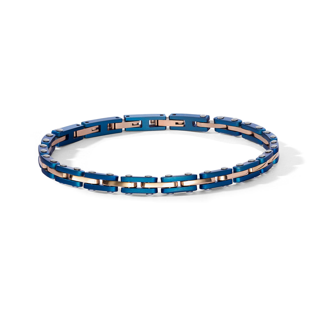 Comete-armband in staal, blauw en rosé PVD UBR1305