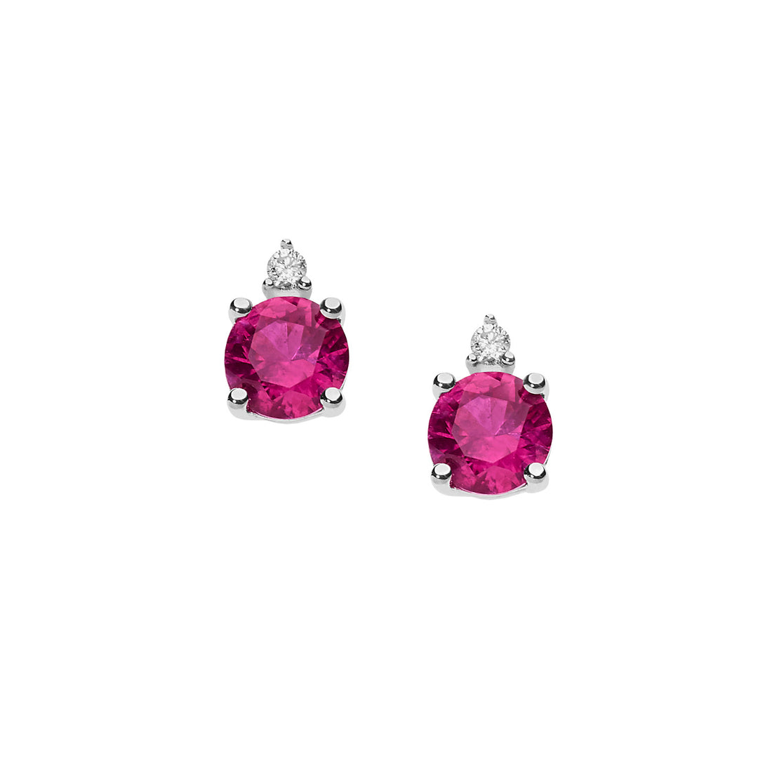 Comete Earrings in Gold, Diamonds and Round Rubies ORB882