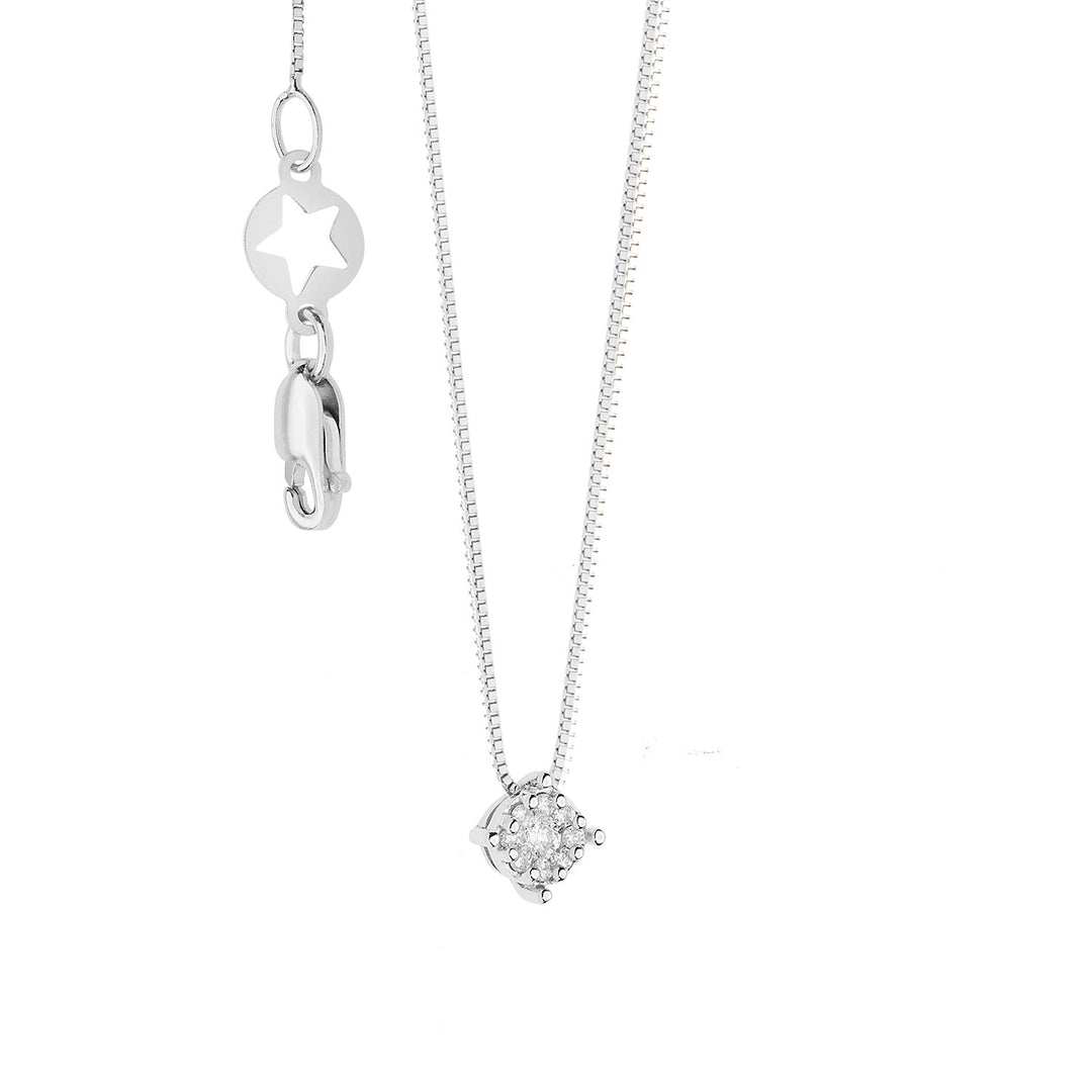 Comete ketting in goud, roze diamanten GLB1610