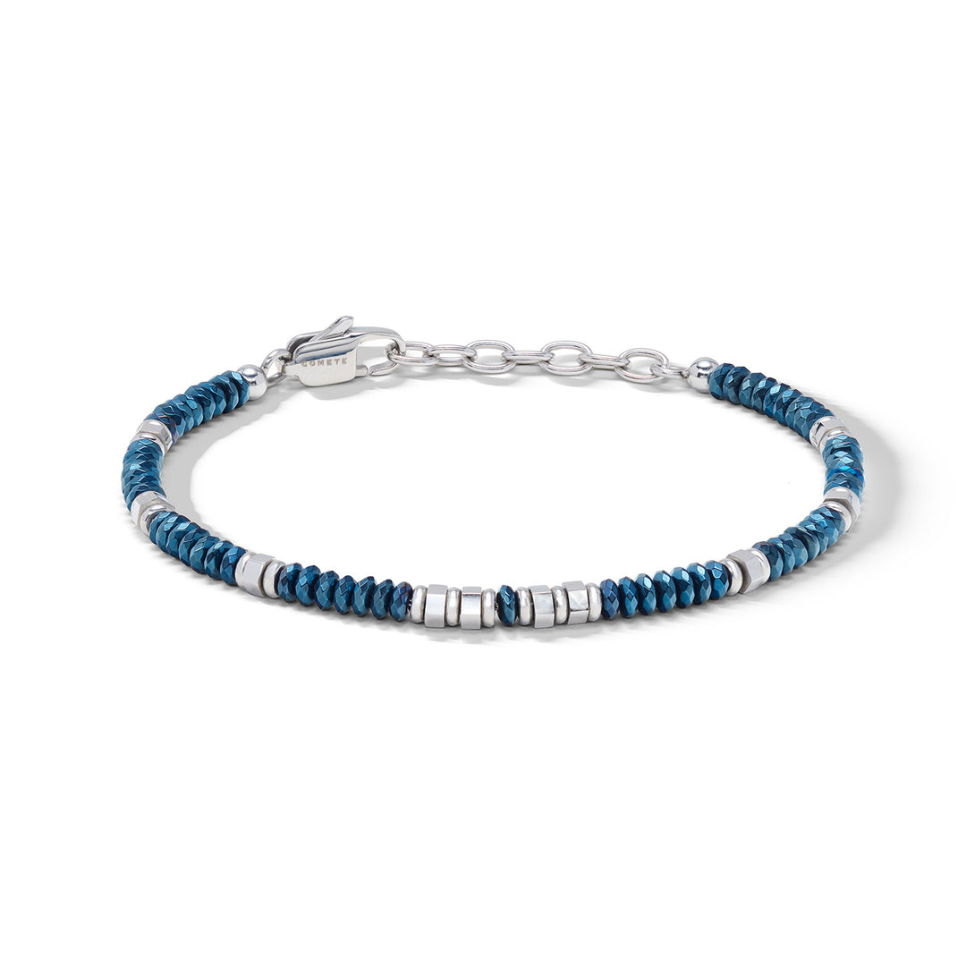Comete-Stahlarmband mit blauem Hämatit UBR1340