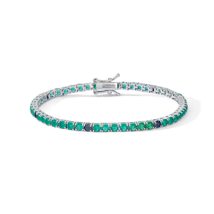Comete Silver Bracelet with black and green Zircons UBR1254M18