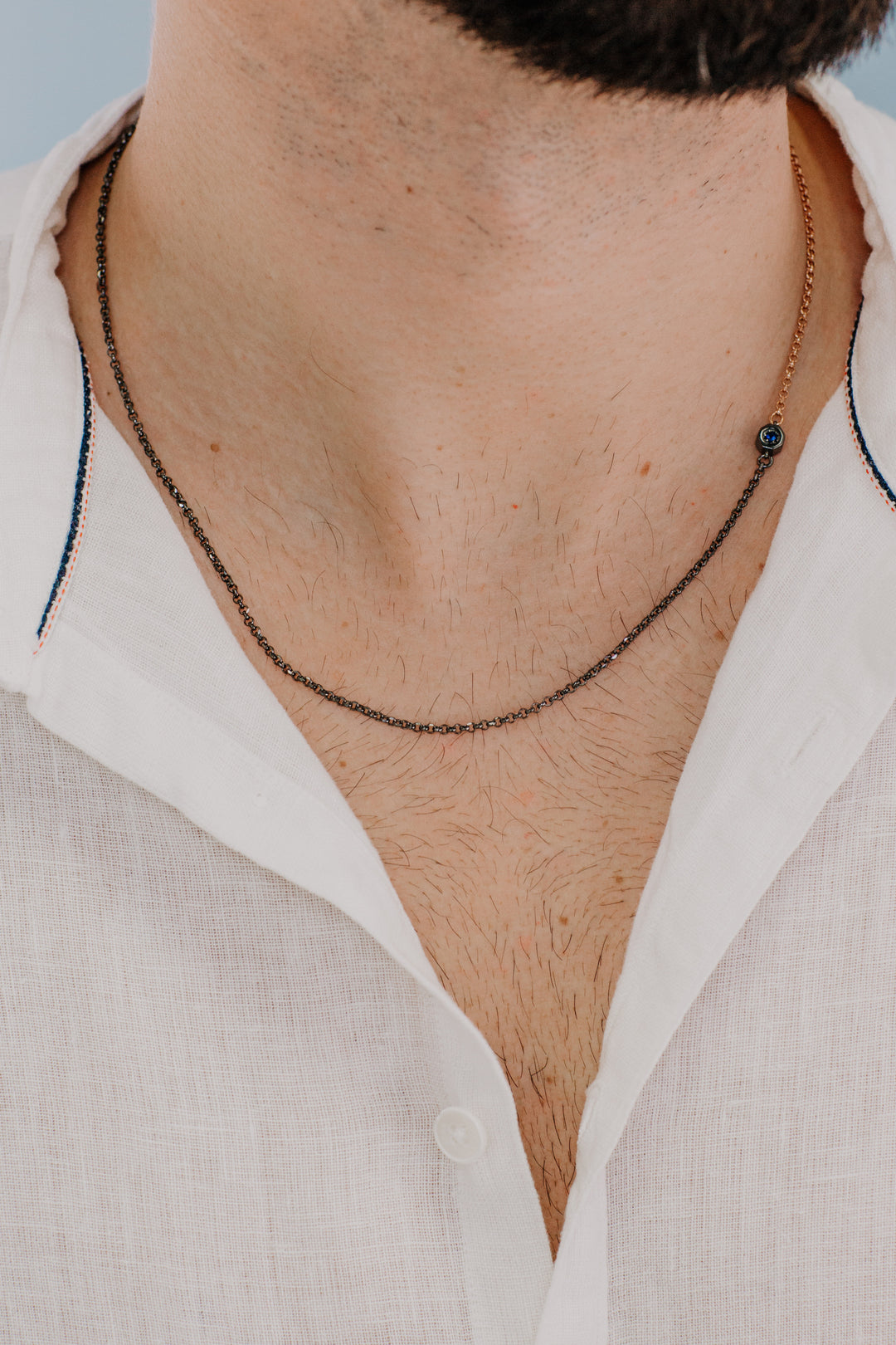 Comete Necklace in double, rosé and burnished silver UGL713