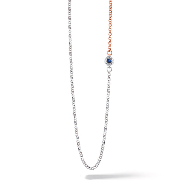 Comete Necklace in double, shiny and rosé silver UGL711