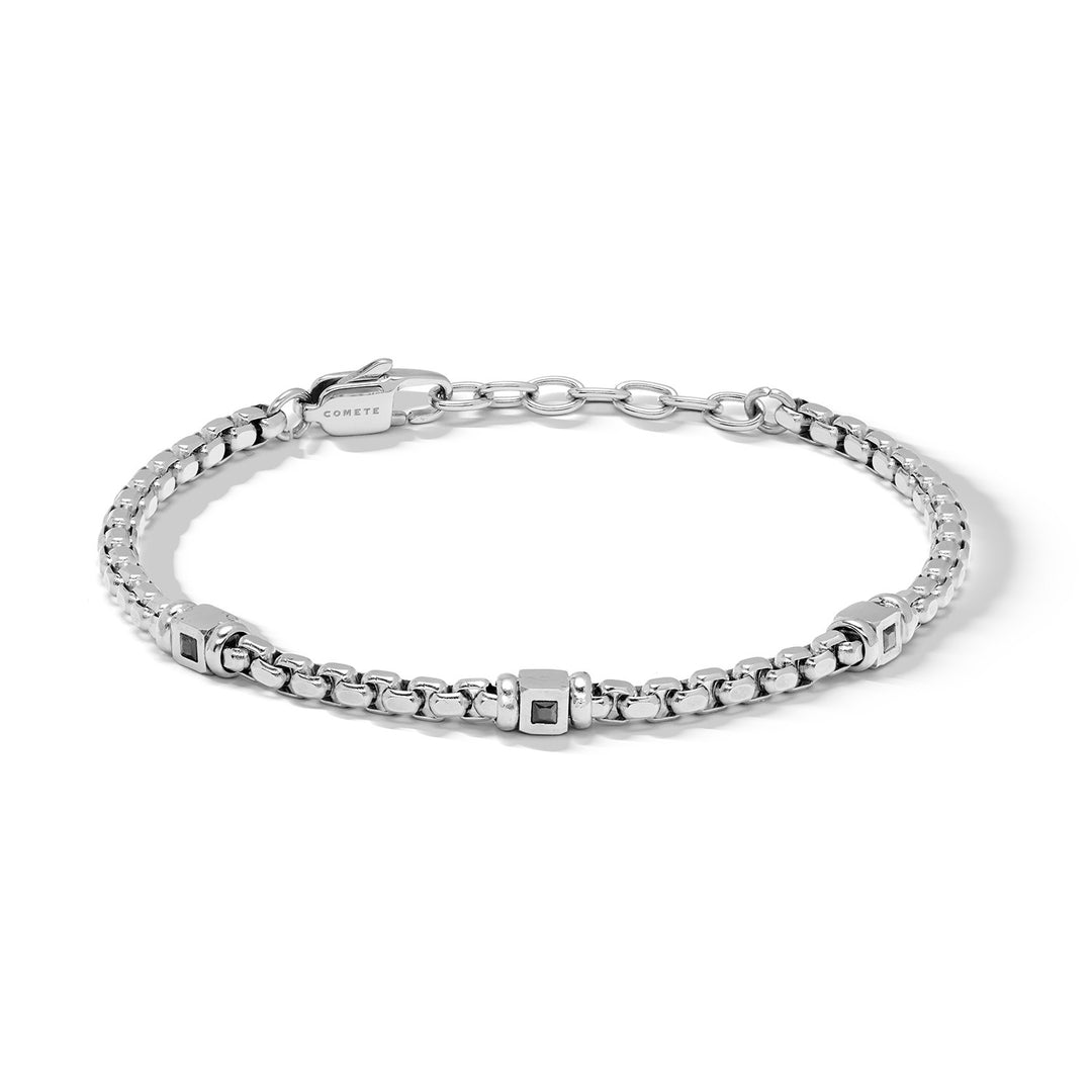 Comete-Stahlarmband mit schwarzen Zirkonen UBR1351