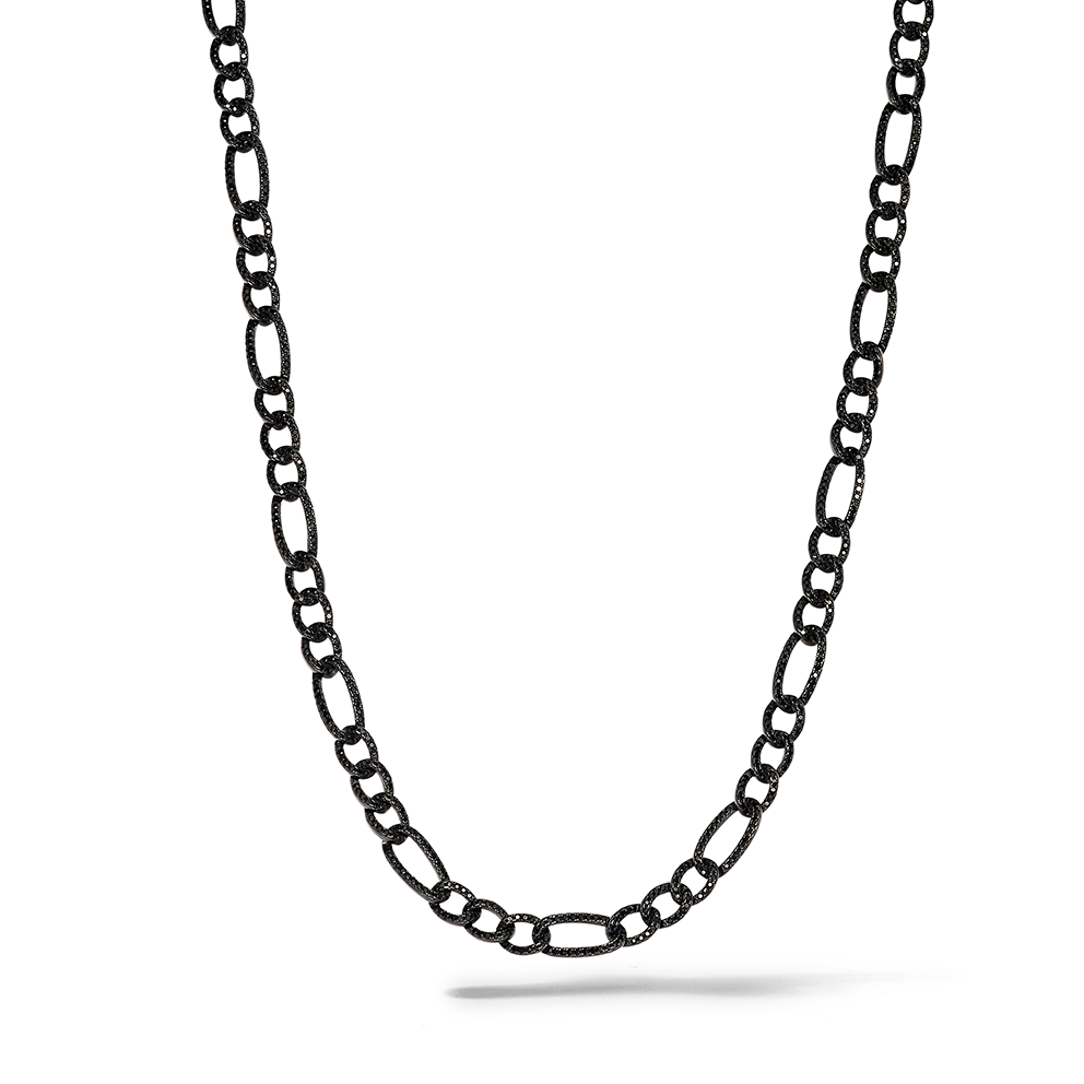Comete Necklace in 925‰ ruthenium silver, black zircons UGL765