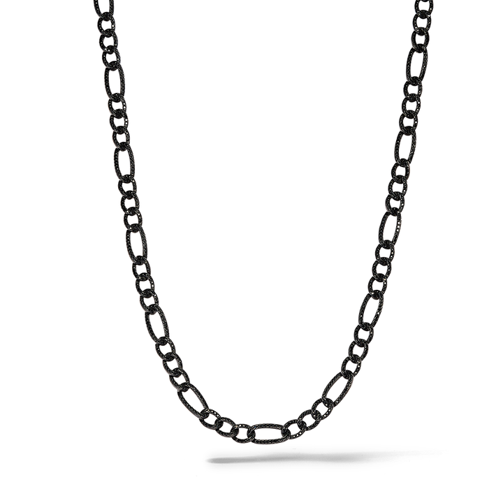 Comete Necklace in 925‰ ruthenium silver, black zircons UGL765