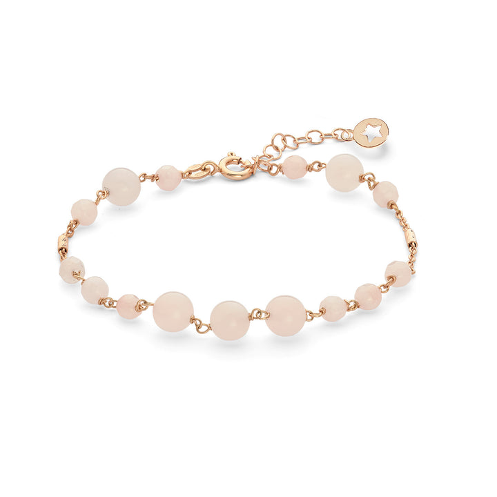 Comete Bracelet 925‰ Silver with Rose Quartz and colored Jade BRA277
