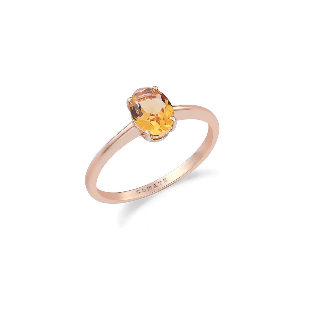 Comete-ring in 750‰ roségoud en ovale citrien ANB2699