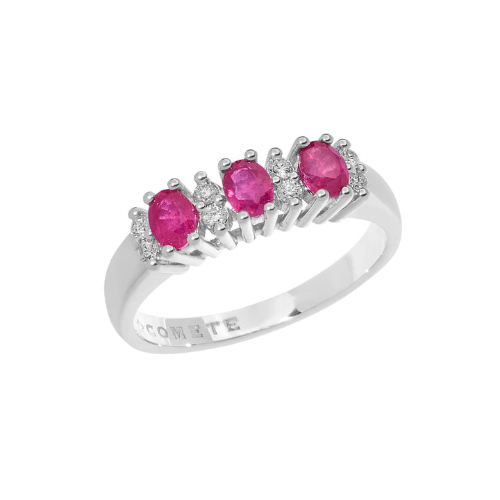 Comete gouden ring met diamanten en robijnen ANB2560