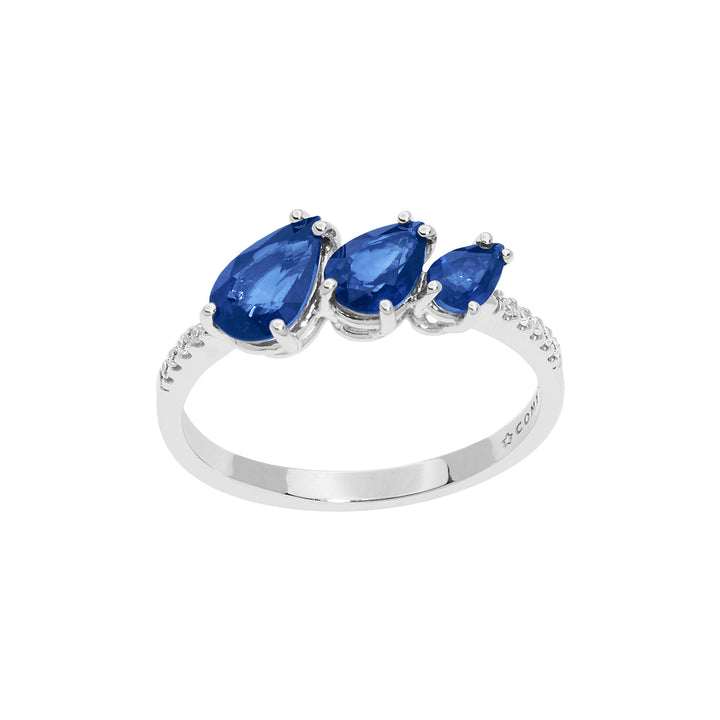 Comete Gouden Ring met Diamanten en Saffieren Drop ANB2637