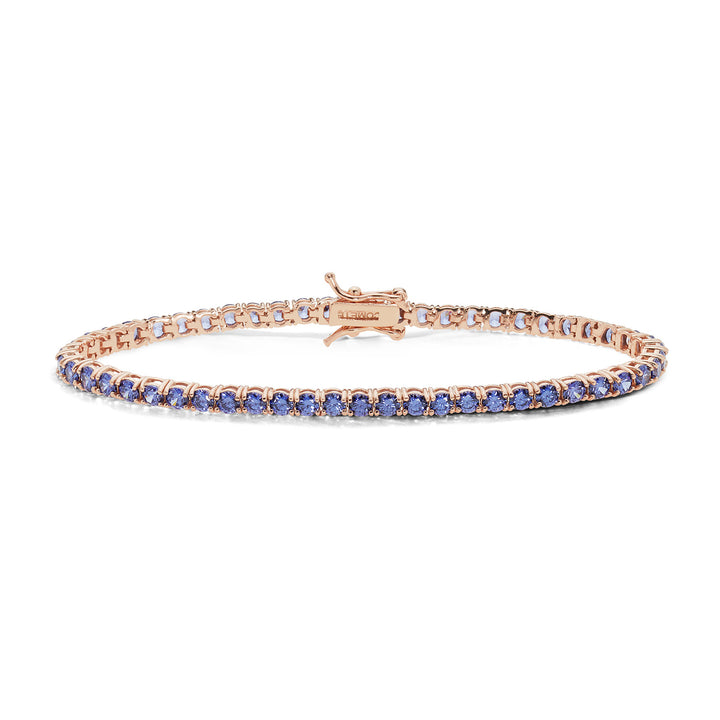Comet Tennis in rosé Silver and Tanzanite zircons BRA242M18